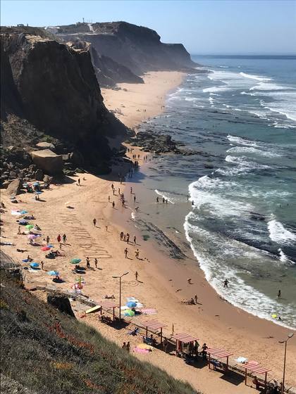 Beach seen from the cliffs